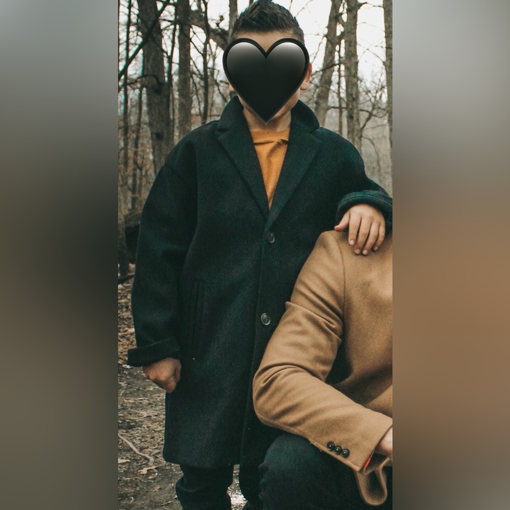 Zara boys Black Wool Pea Coat